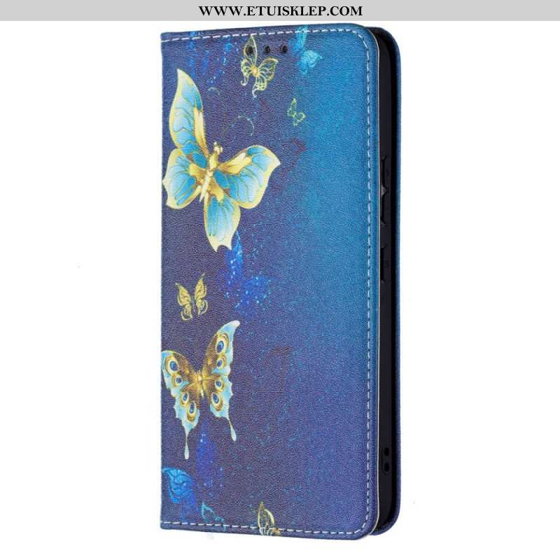 Etui Na Telefon do Samsung Galaxy S22 5G Etui Folio Kolorowe Motyle